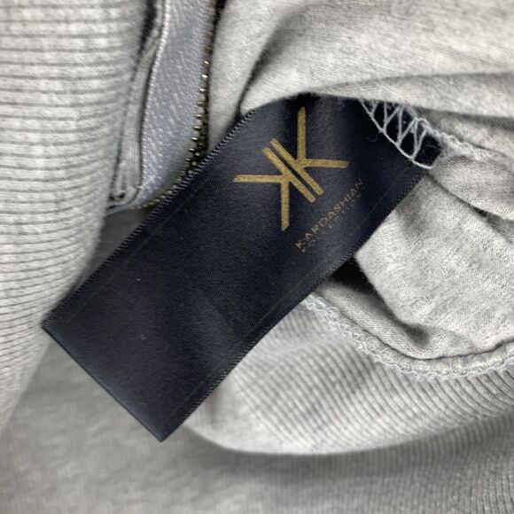 Kardashian Kollection Large Track Jacket Full Zip Minimal Stretch Warm Gray - Picture 6 of 11